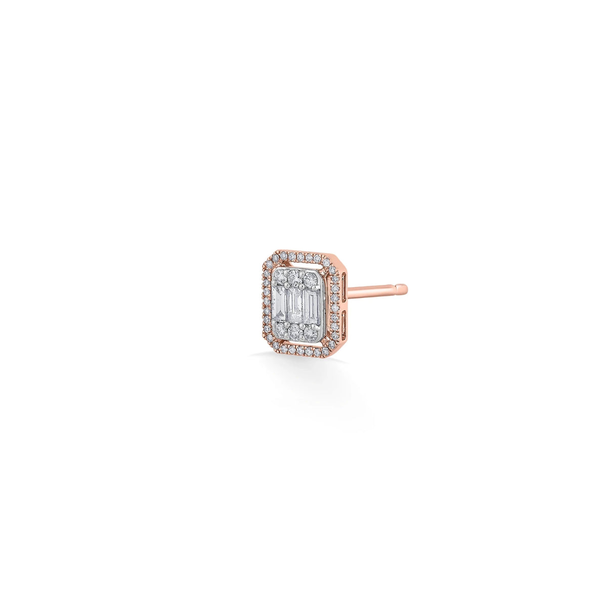 Signature Large Emerald Pave Solitaire Earrings - Zen Diamond India