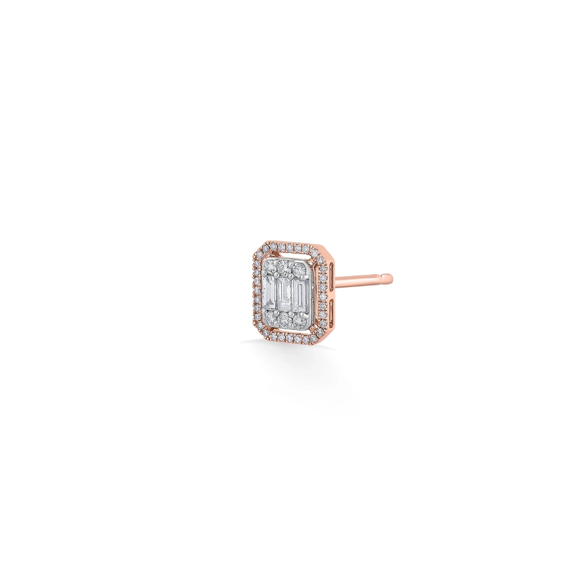 Signature Large Emerald Pave Solitaire Earrings - Zen Diamond India