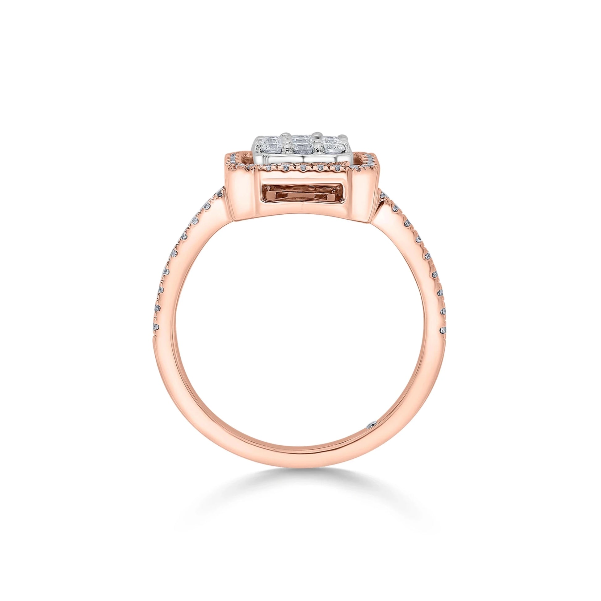 Signature Large Emerald Pave Solitaire Ring - Zen Diamond India