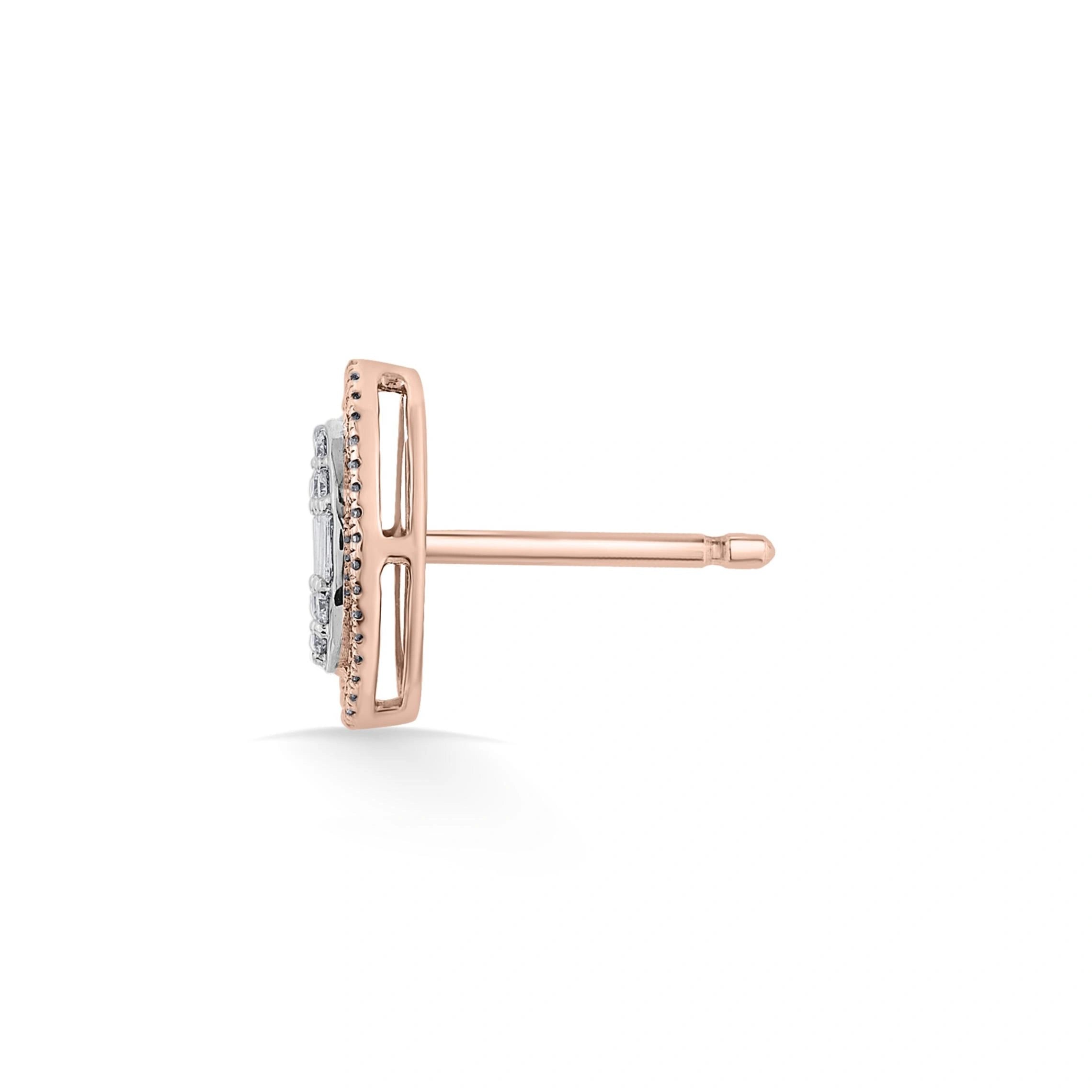 Signature Extra Small Marquise Pave Solitaire Earrings - Zen Diamond India