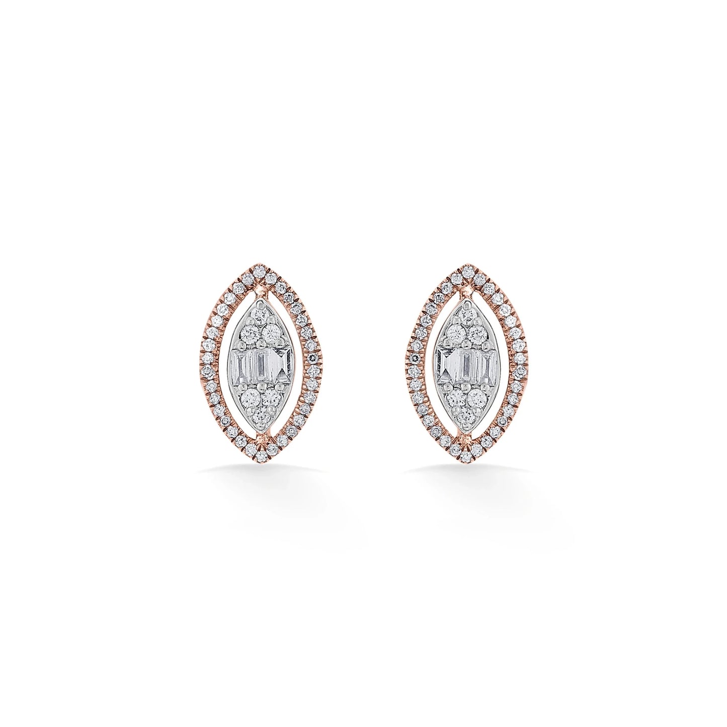 Signature Extra Small Marquise Pave Solitaire Earrings - Zen Diamond India