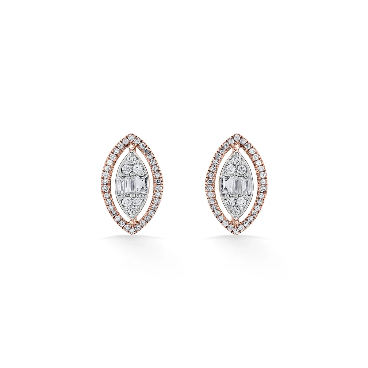 Signature Extra Small Marquise Pave Solitaire Earrings - Zen Diamond India