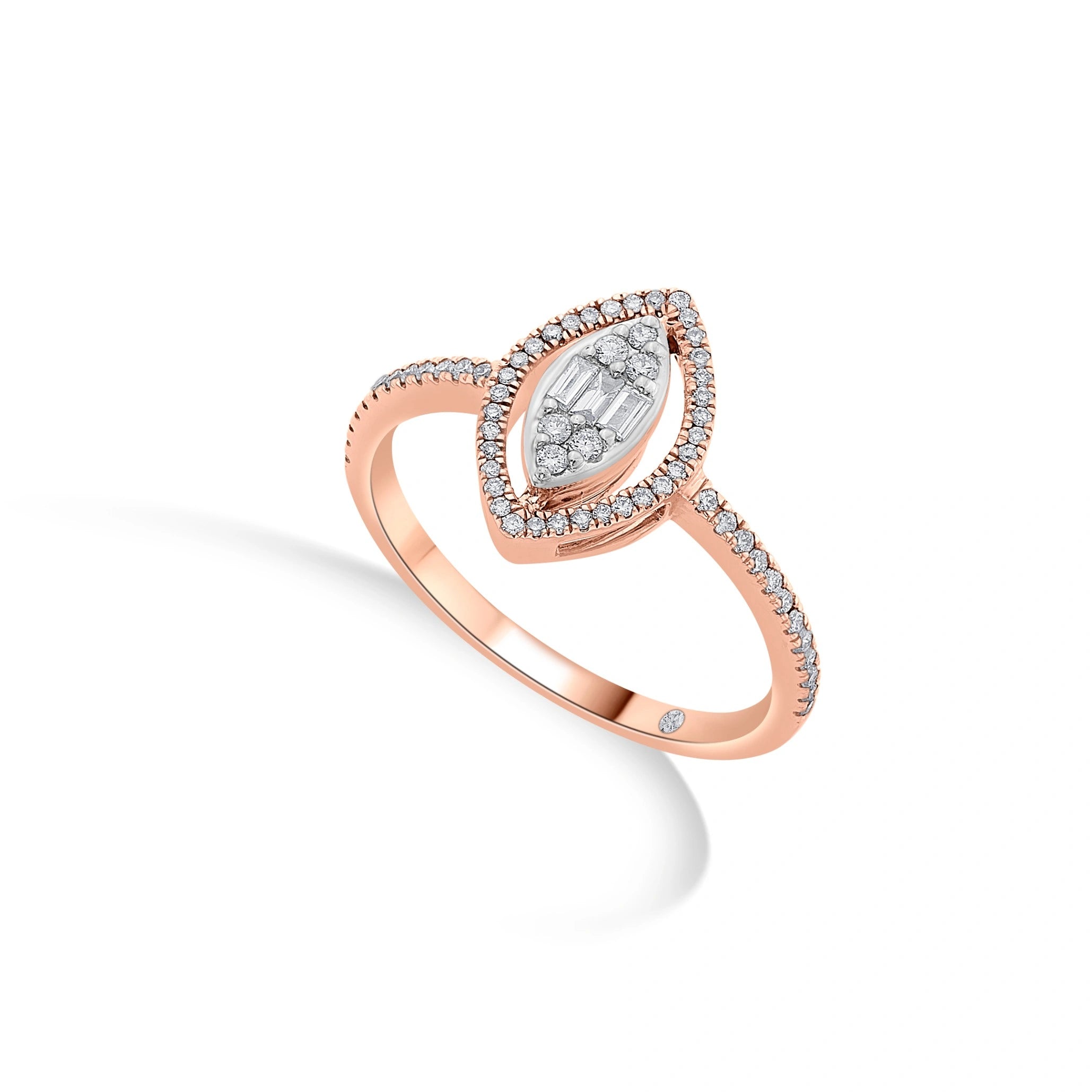Signature Extra Small Marquise Pave Solitaire Ring