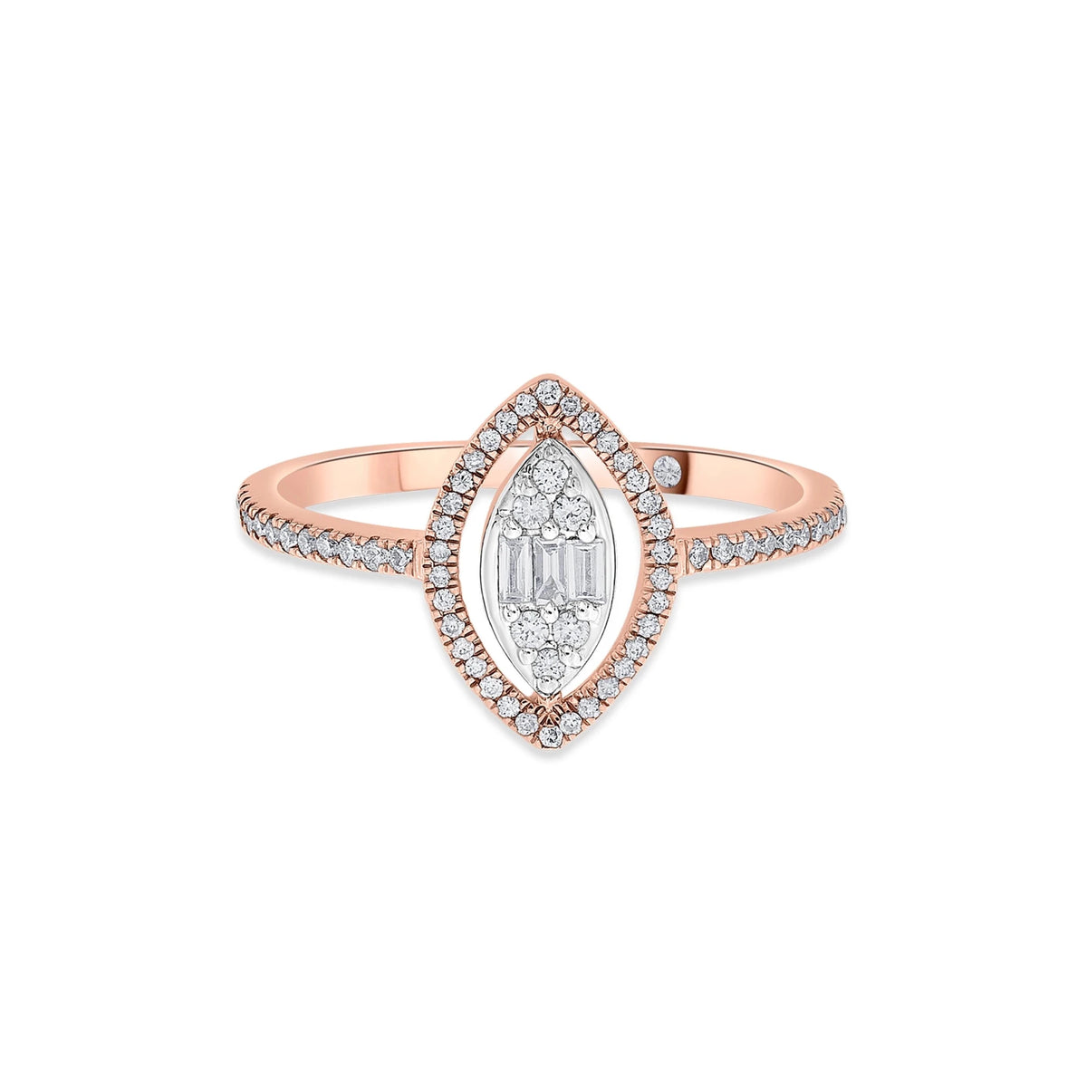 Signature Extra Small Marquise Pave Solitaire Ring - Zen Diamond India