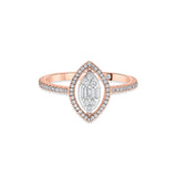 Signature Extra Small Marquise Pave Solitaire Ring - Zen Diamond India
