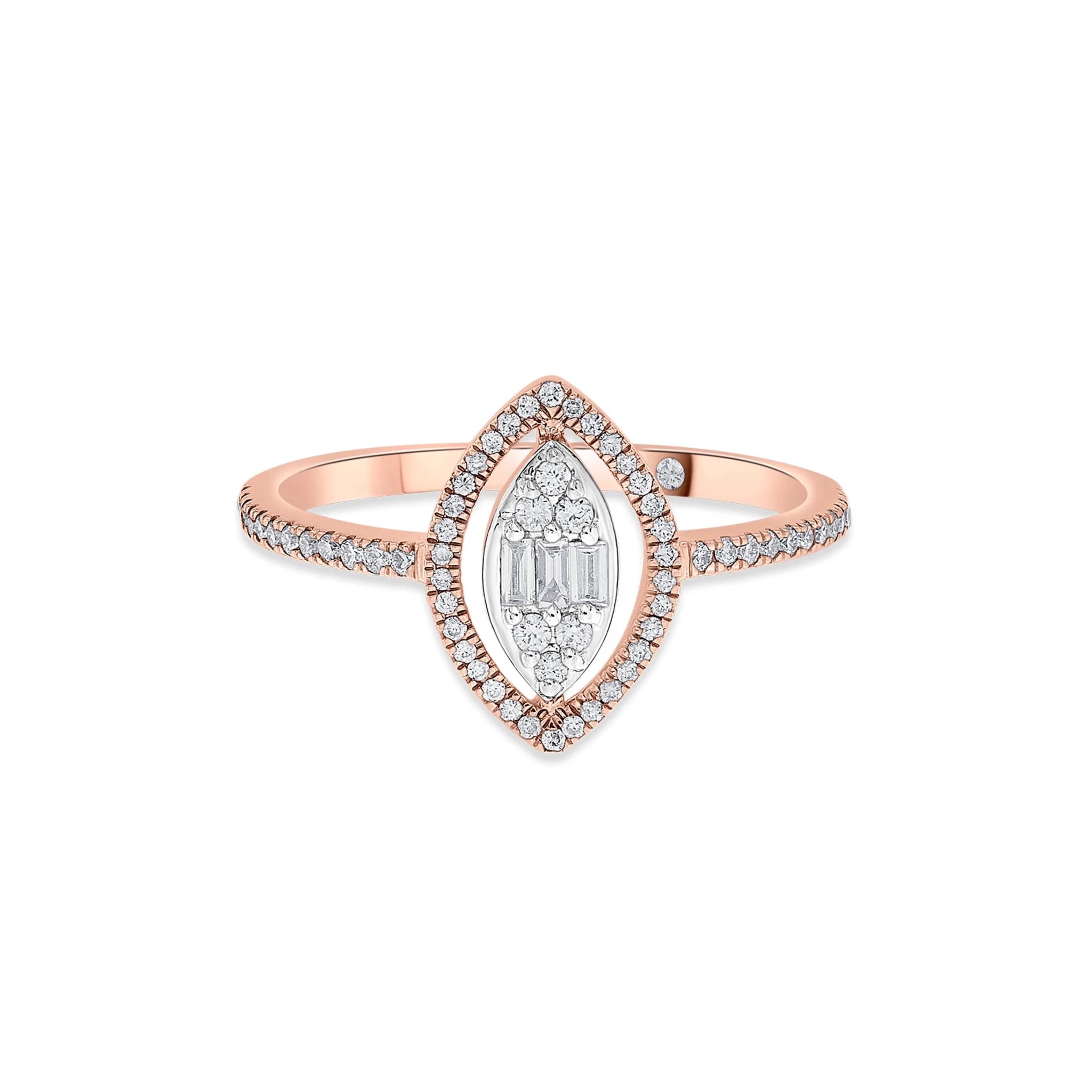 Signature Extra Small Marquise Pave Solitaire Ring - Zen Diamond India