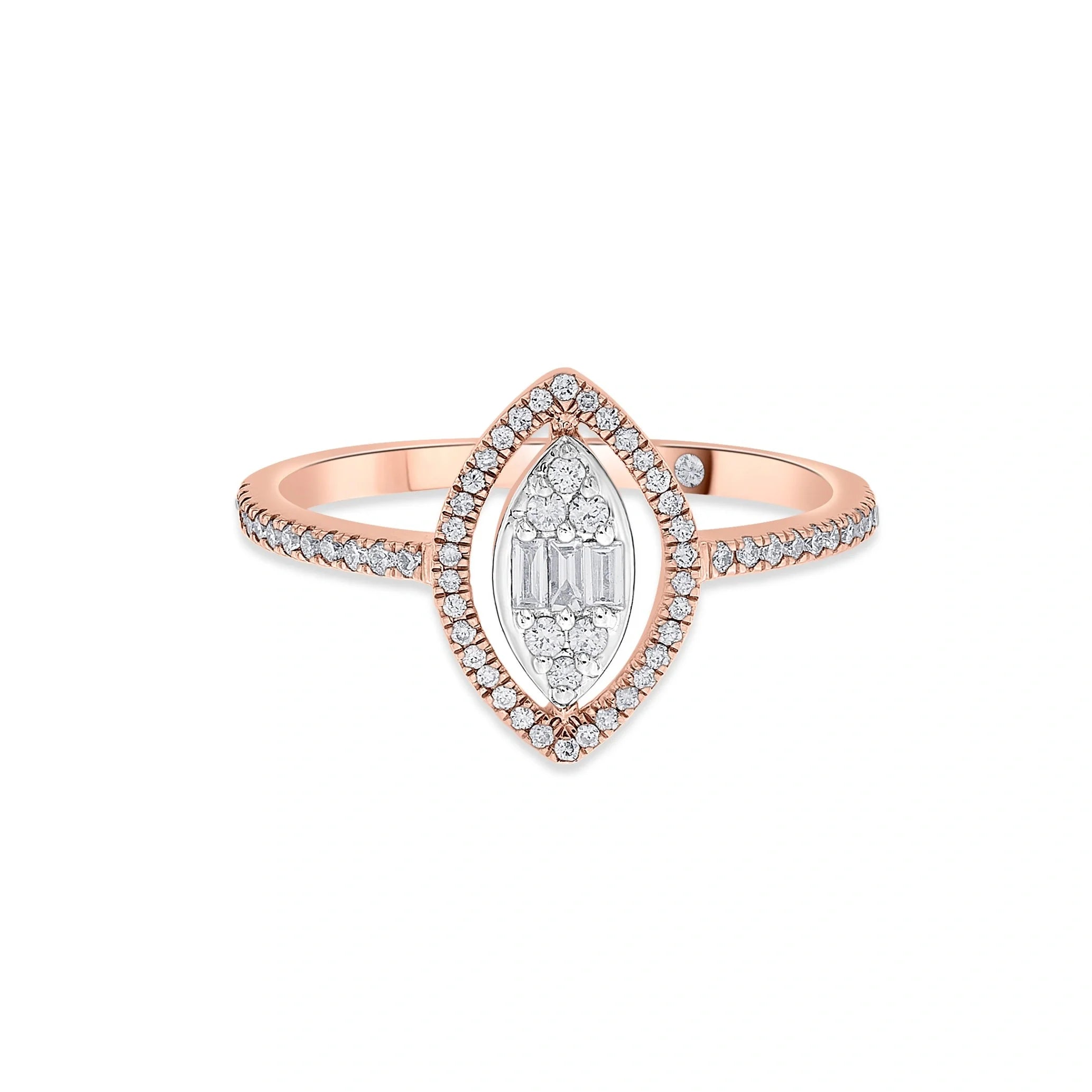 Signature Extra Small Marquise Pave Solitaire Ring - Zen Diamond India
