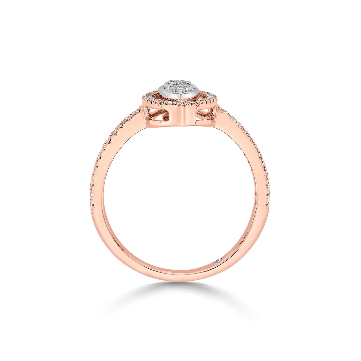 Signature Extra Small Marquise Pave Solitaire Ring - Zen Diamond India