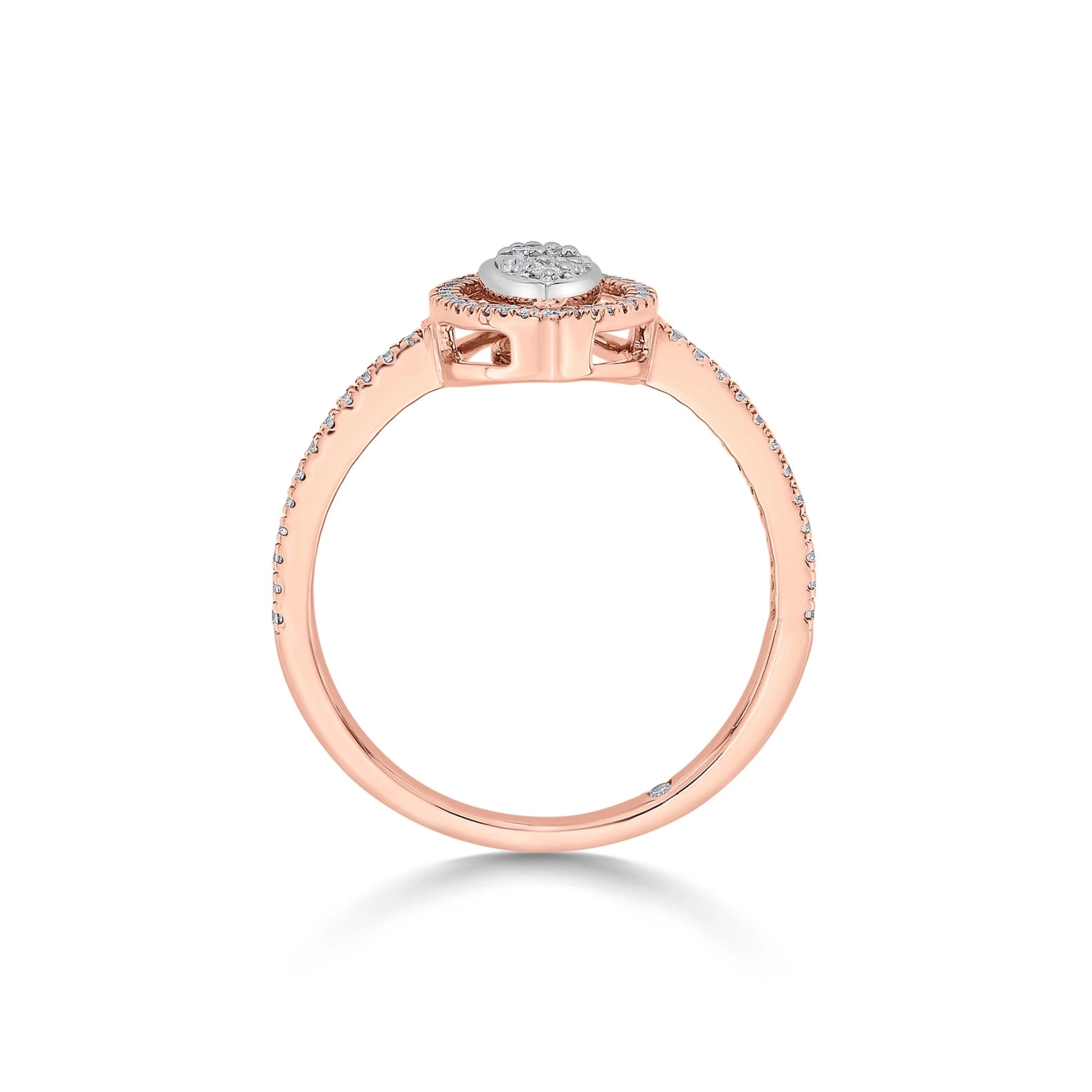 Signature Extra Small Marquise Pave Solitaire Ring - Zen Diamond India