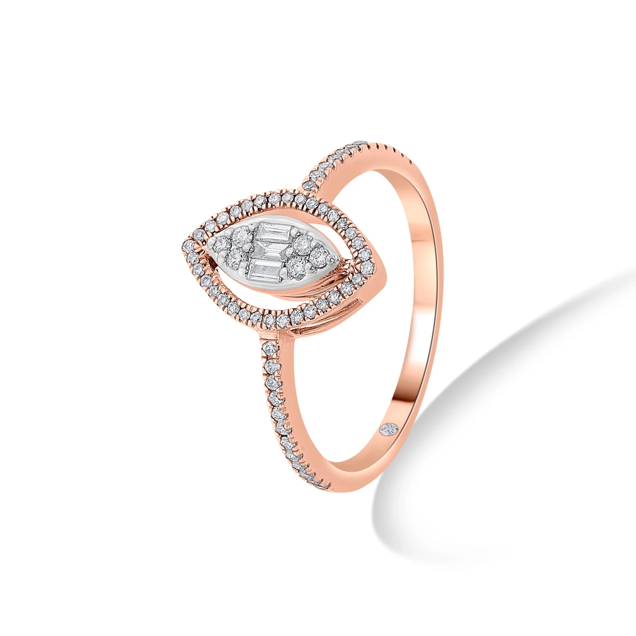 Signature Extra Small Marquise Pave Solitaire Ring - Zen Diamond India