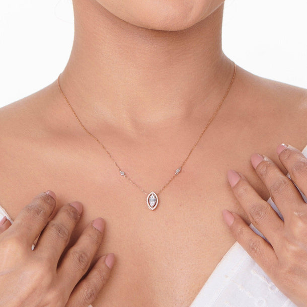 Signature Extra Small Marquise Pave Solitaire Pendant