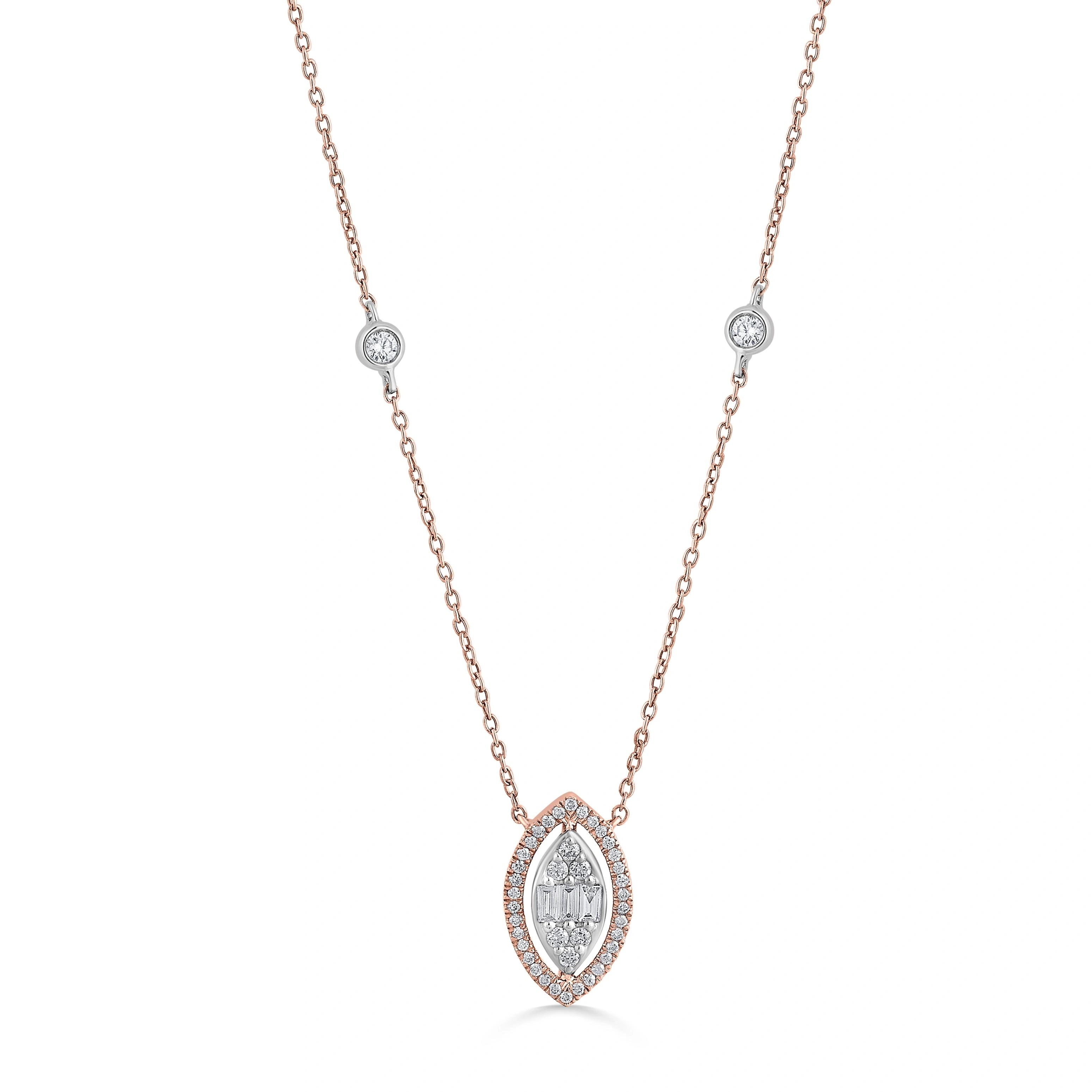Signature Extra Small Marquise Pave Solitaire Pendant - Zen Diamond India