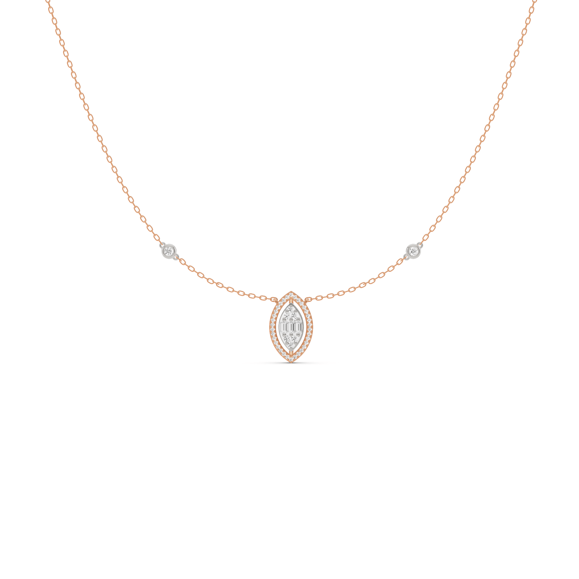 Signature Extra Small Marquise Pave Solitaire Pendant - Zen Diamond India