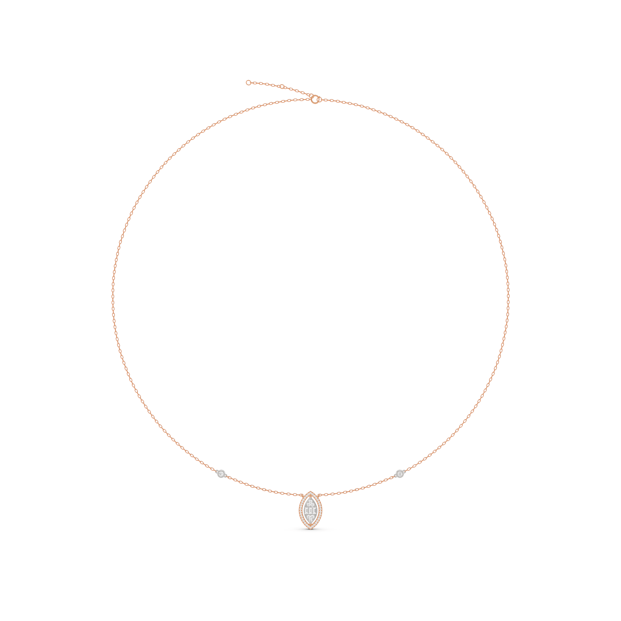 Signature Extra Small Marquise Pave Solitaire Pendant - Zen Diamond India