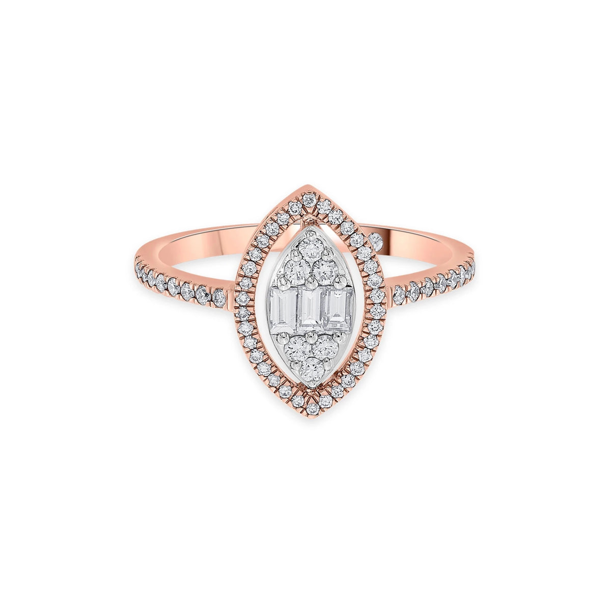 Signature Small Marquise Pave Solitaire Ring - Zen Diamond India