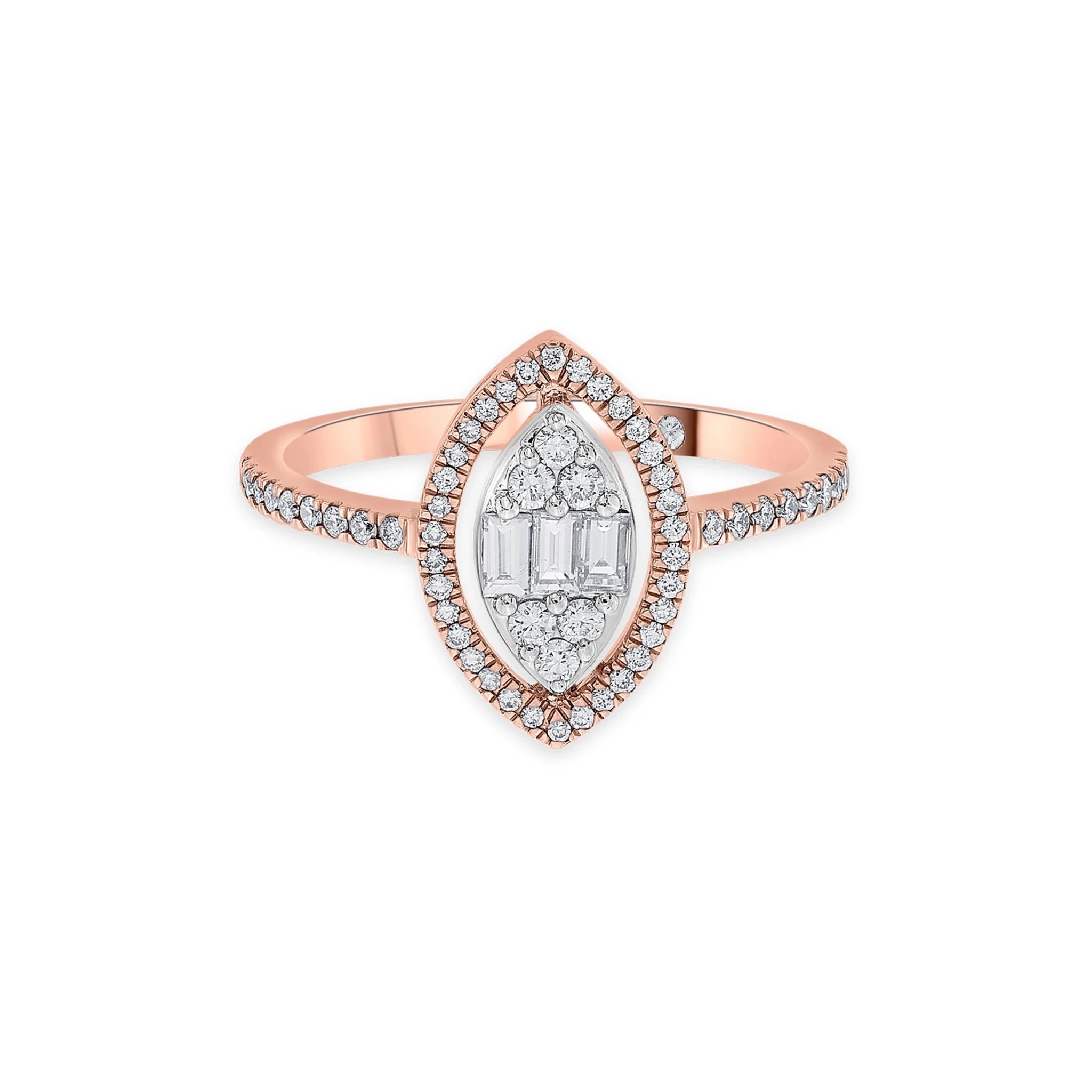 Signature Small Marquise Pave Solitaire Ring - Zen Diamond India