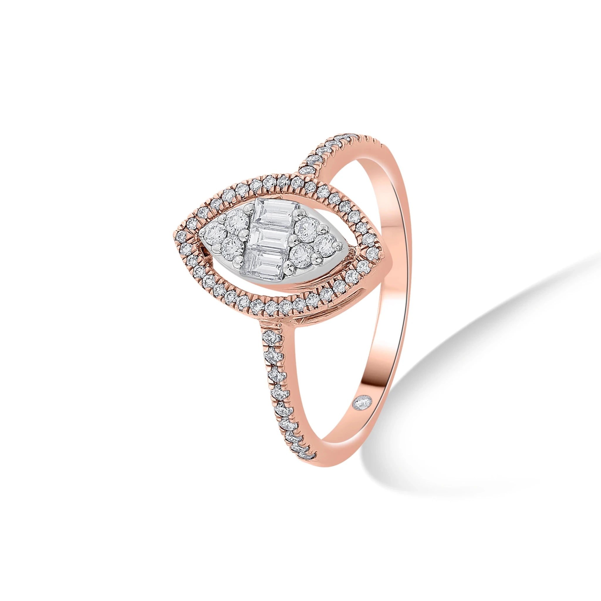 Signature Small Marquise Pave Solitaire Ring - Zen Diamond India