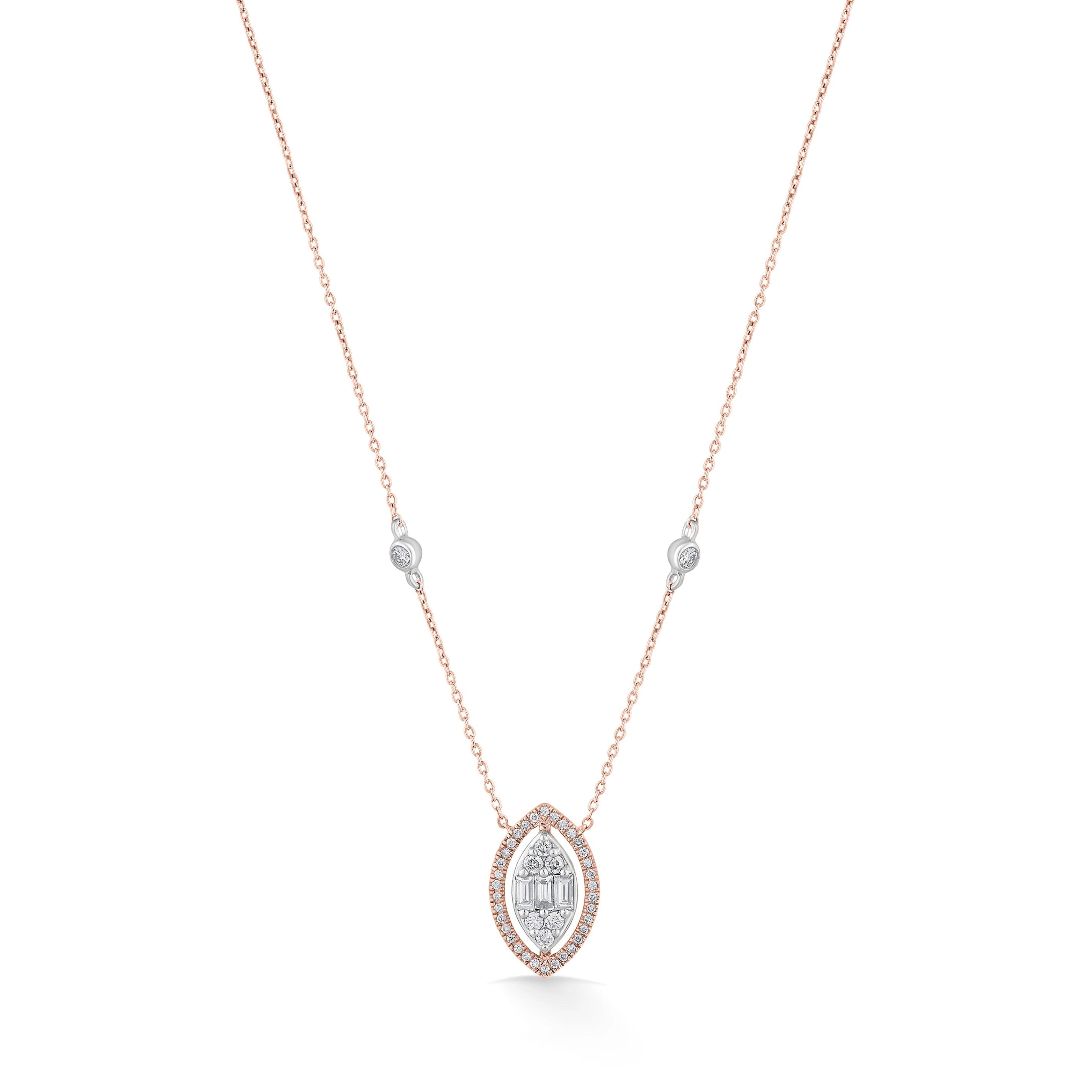 Signature Small Marquise Pave Solitaire Pendant - Zen Diamond India
