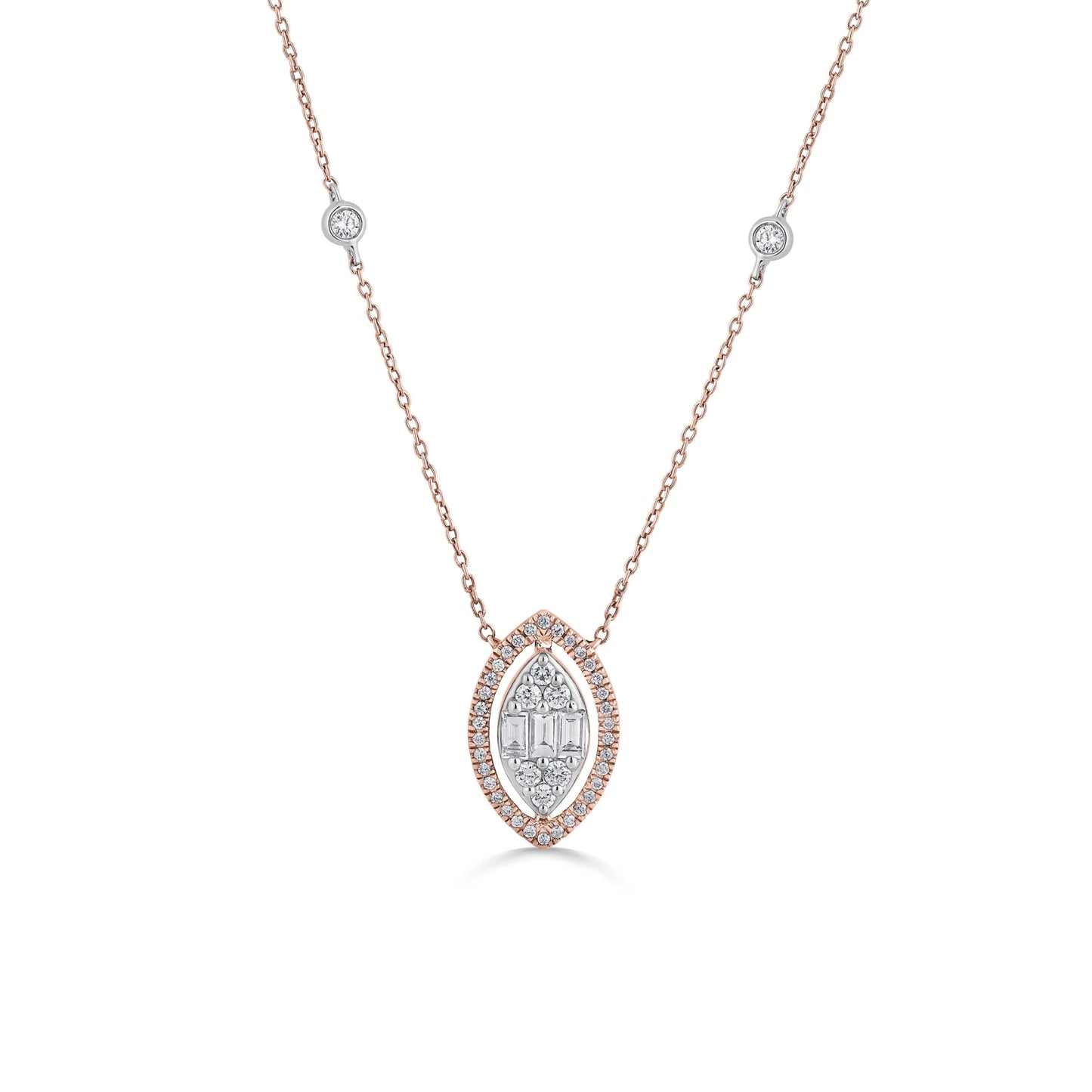 Signature Small Marquise Pave Solitaire Pendant - Zen Diamond India