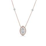 Signature Small Marquise Pave Solitaire Pendant - Zen Diamond India