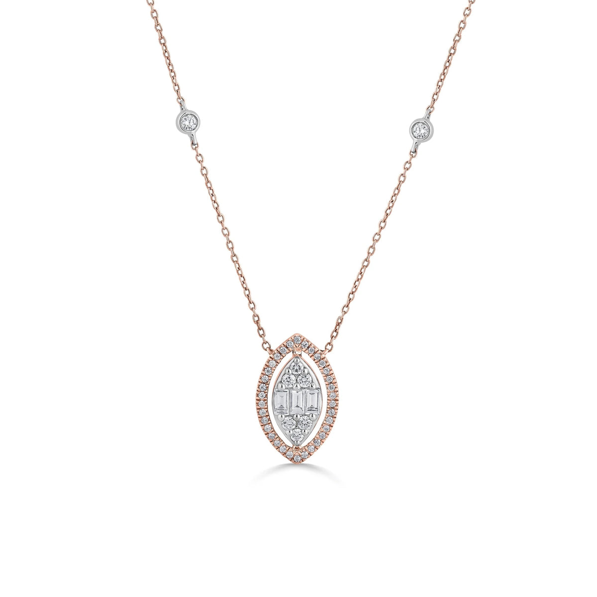 Signature Small Marquise Pave Solitaire Pendant - Zen Diamond India