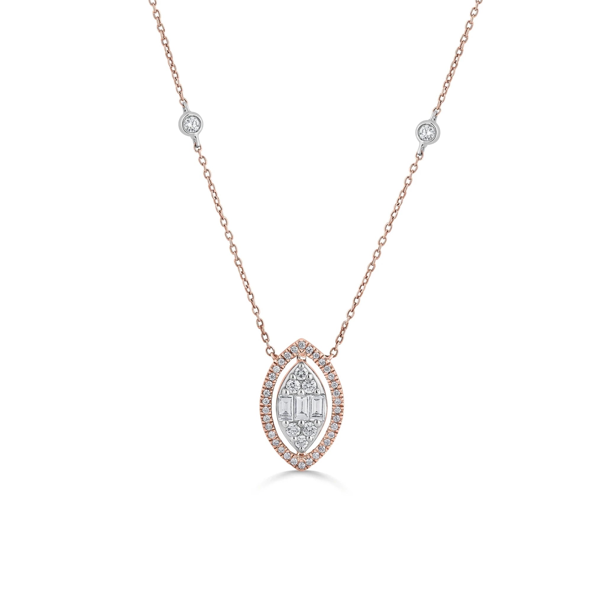 Signature Small Marquise Pave Solitaire Pendant - Zen Diamond India