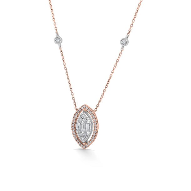 Signature Small Marquise Pave Solitaire Pendant - Zen Diamond India
