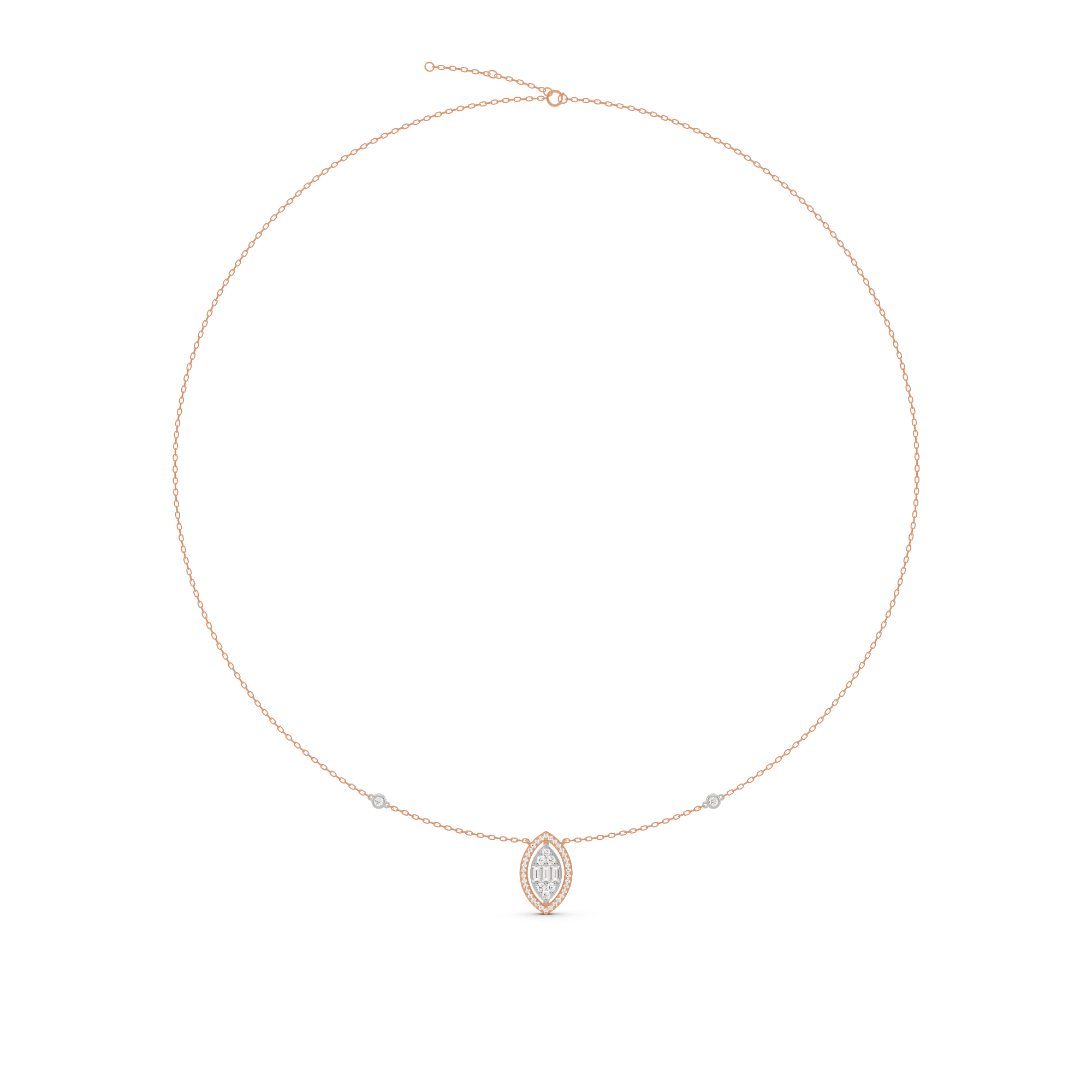Signature Small Marquise Pave Solitaire Pendant - Zen Diamond India
