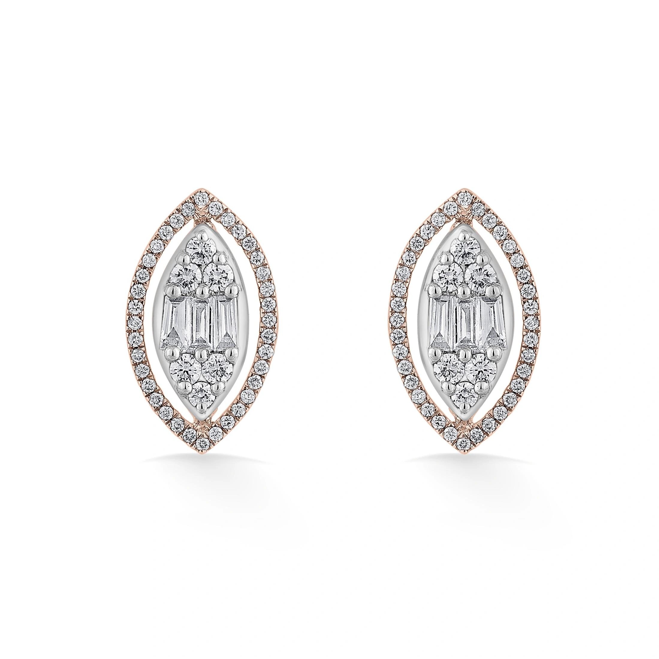 Signature Medium Marquise Pave Solitaire Earrings - Zen Diamond India