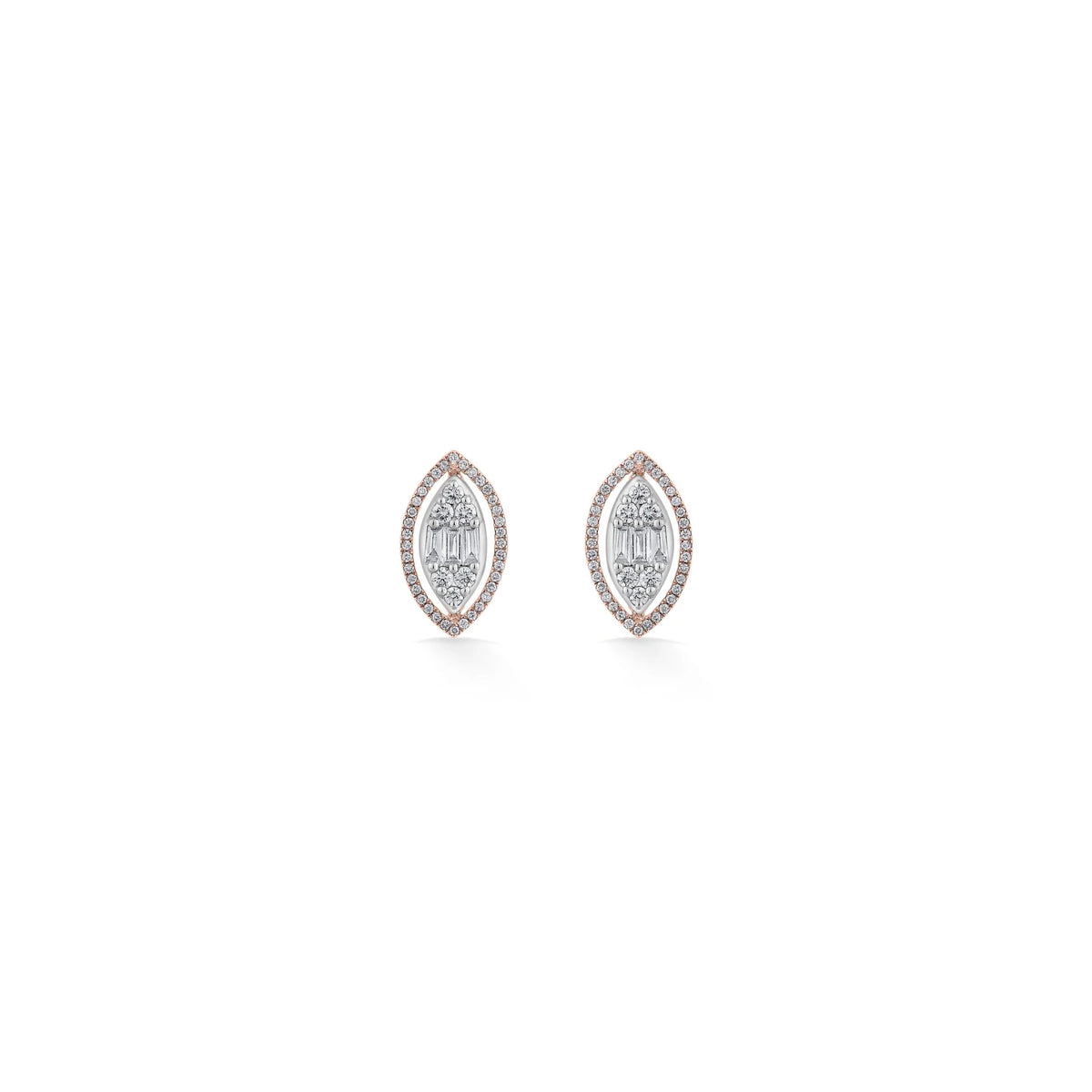Signature Medium Marquise Pave Solitaire Earrings - Zen Diamond India