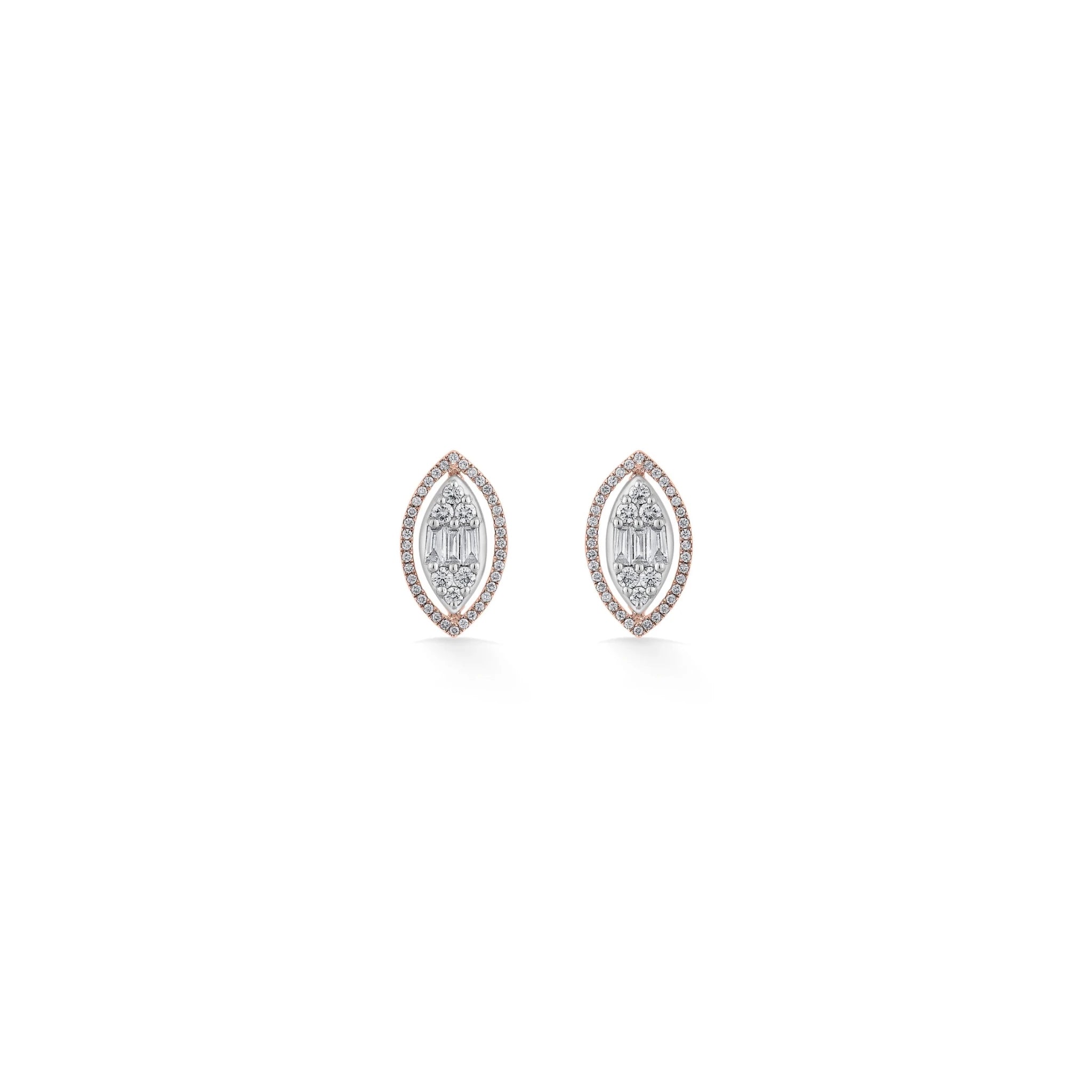 Signature Medium Marquise Pave Solitaire Earrings - Zen Diamond India