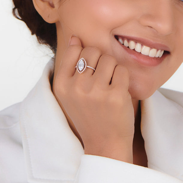 Signature Medium Marquise Pave Solitaire Ring