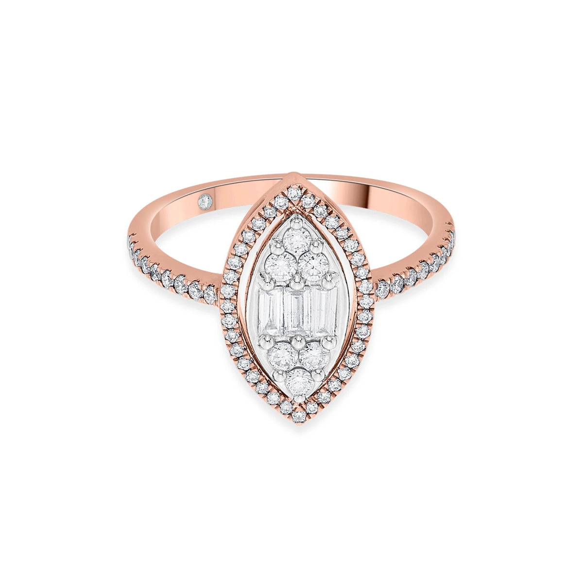 Signature Medium Marquise Pave Solitaire Ring - Zen Diamond India