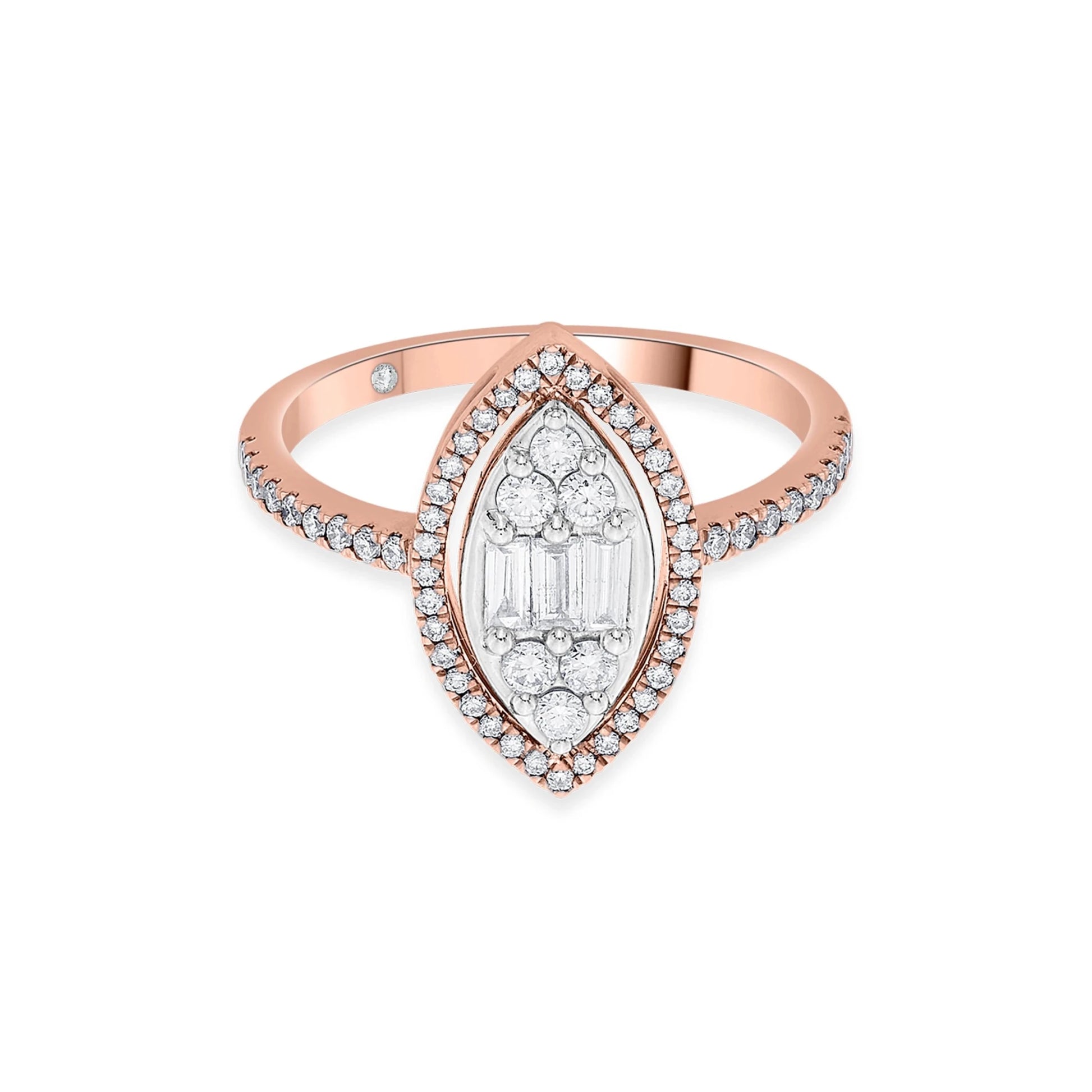 Signature Medium Marquise Pave Solitaire Ring - Zen Diamond India
