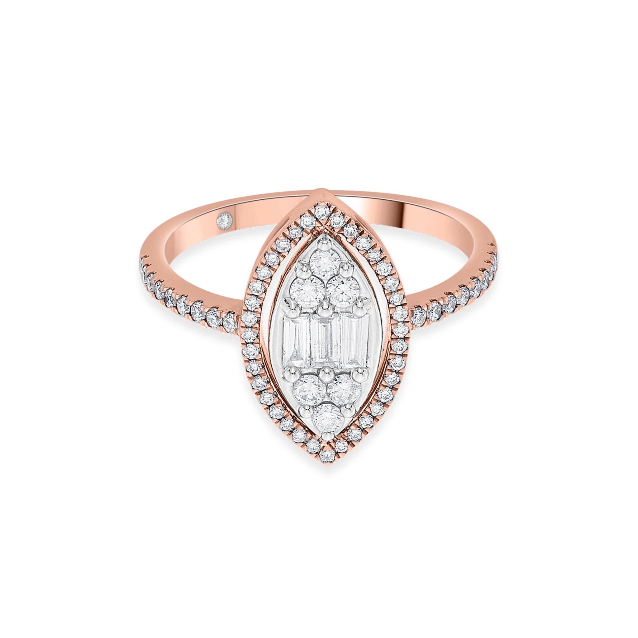 Signature Medium Marquise Pave Solitaire Ring - Zen Diamond India