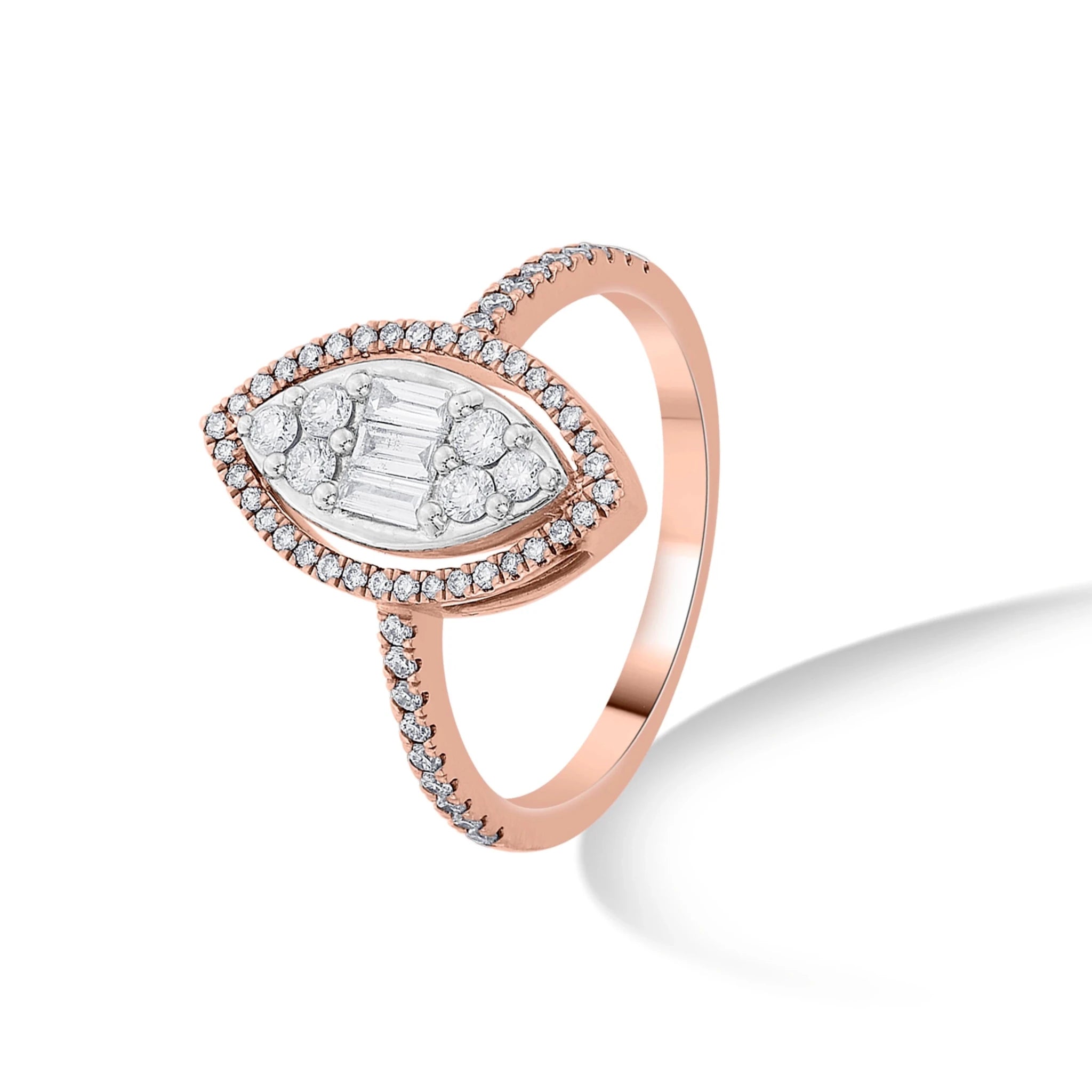 Signature Medium Marquise Pave Solitaire Ring - Zen Diamond India
