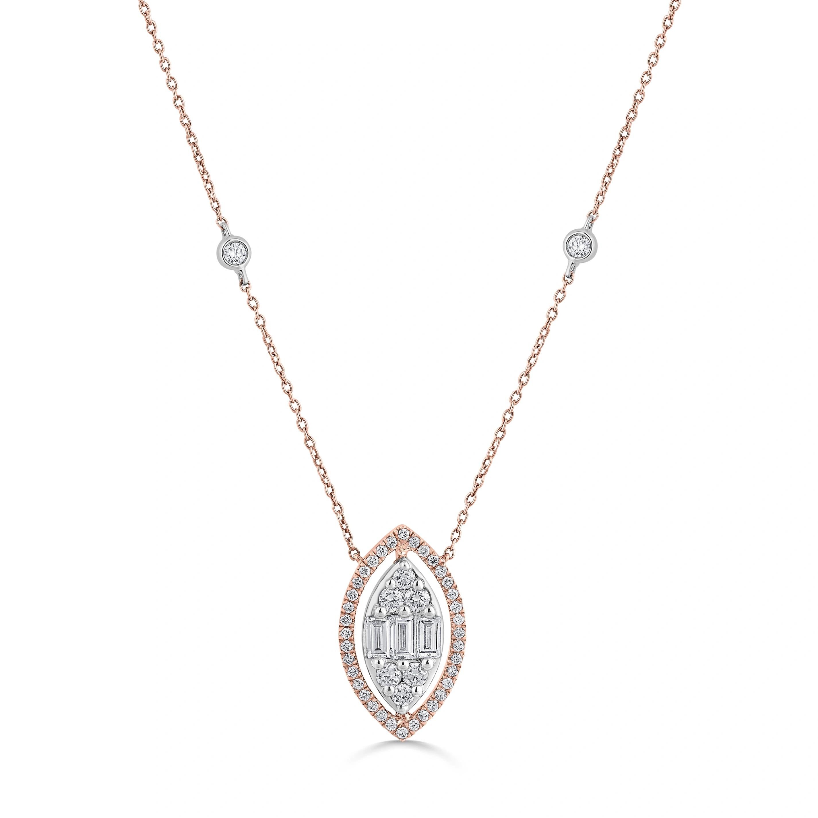 Signature Medium Marquise Pave Solitaire Pendant - Zen Diamond India