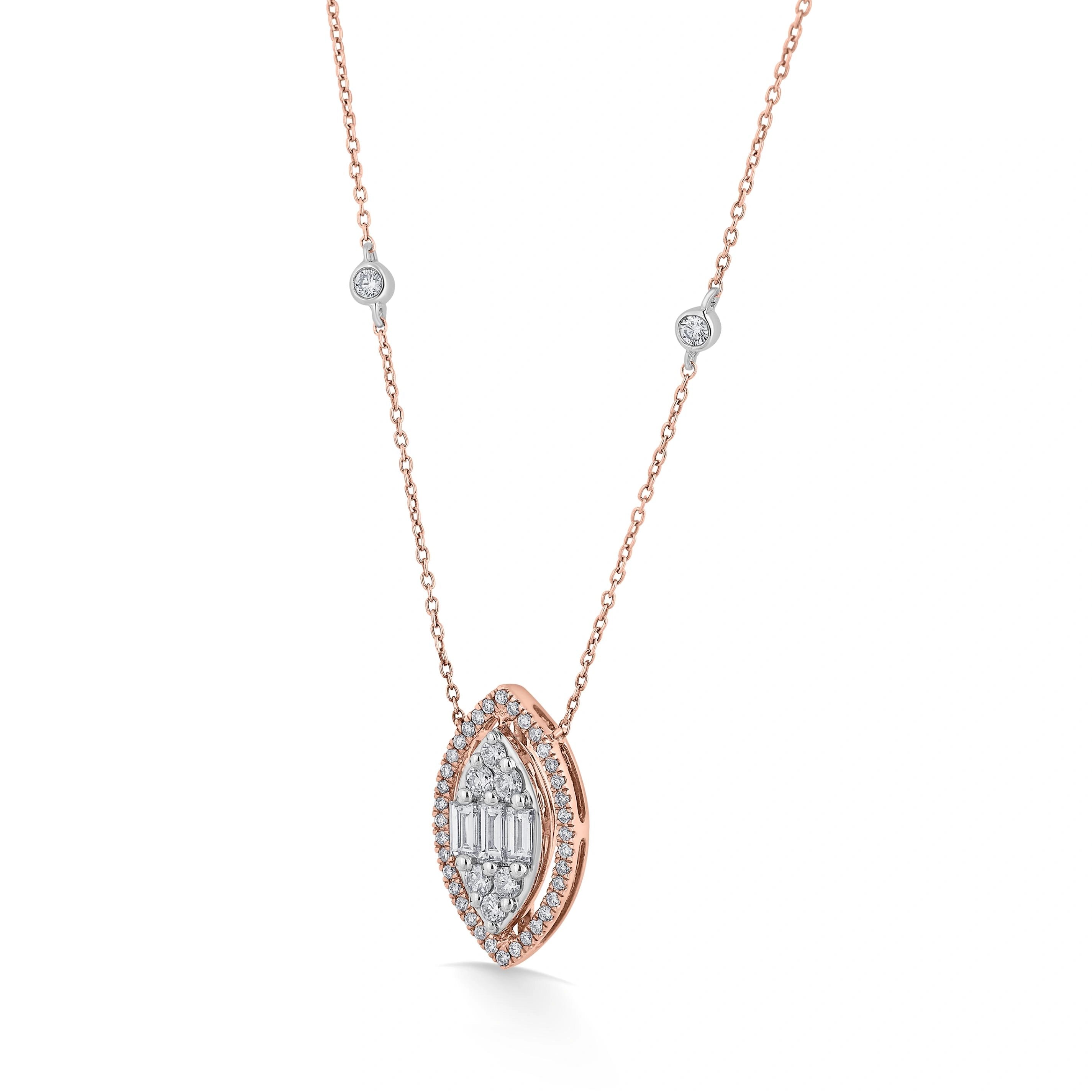 Signature Medium Marquise Pave Solitaire Pendant - Zen Diamond India