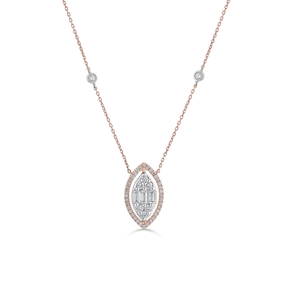 Signature Medium Marquise Pave Solitaire Pendant - Zen Diamond India