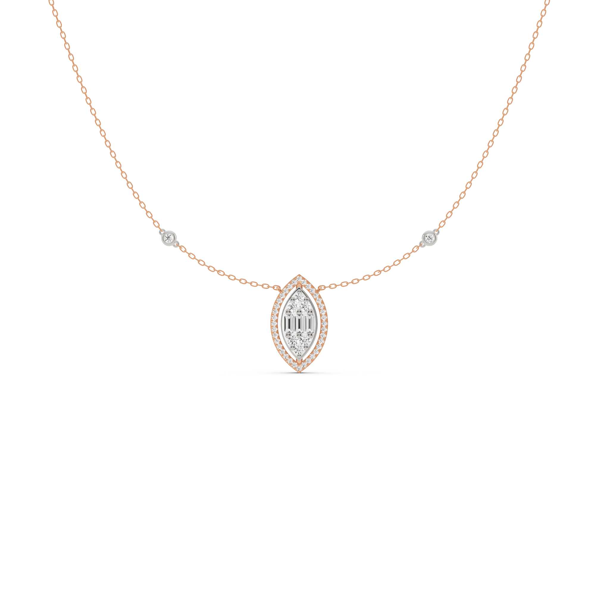Signature Medium Marquise Pave Solitaire Pendant - Zen Diamond India