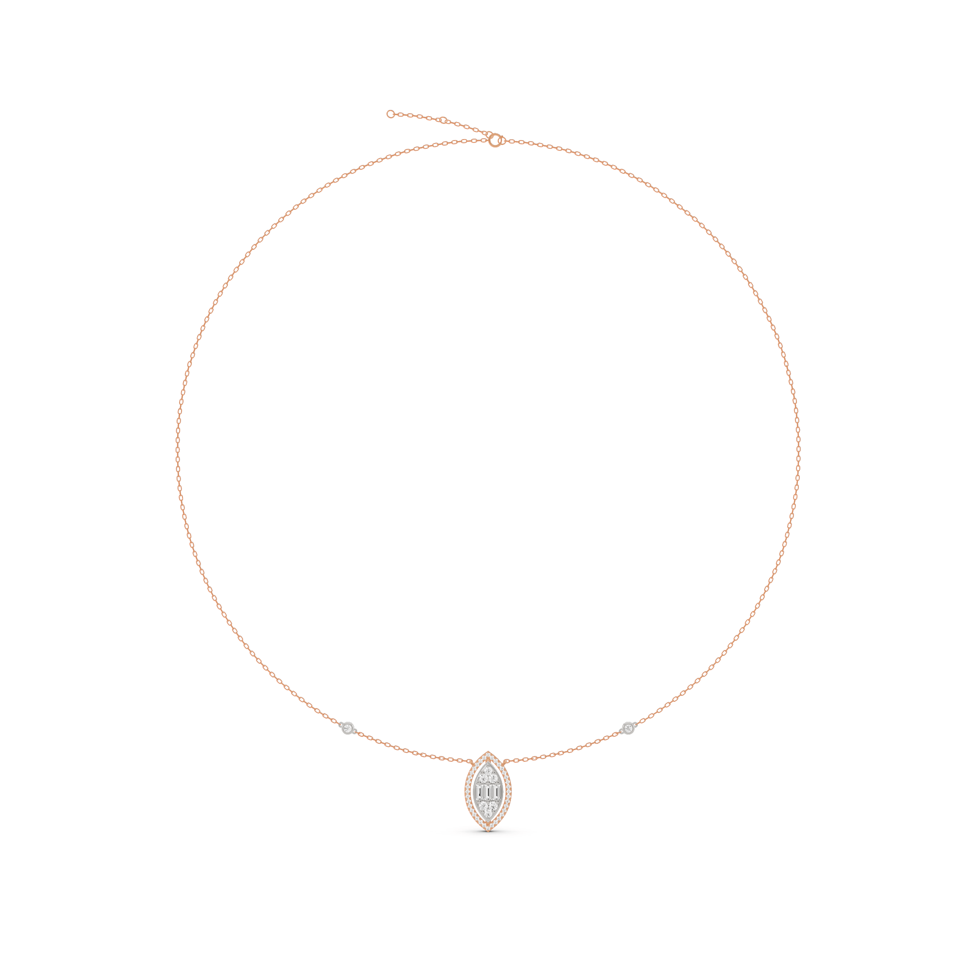 Signature Medium Marquise Pave Solitaire Pendant - Zen Diamond India