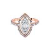 Signature Large Marquise Pave Solitaire Ring - Zen Diamond India