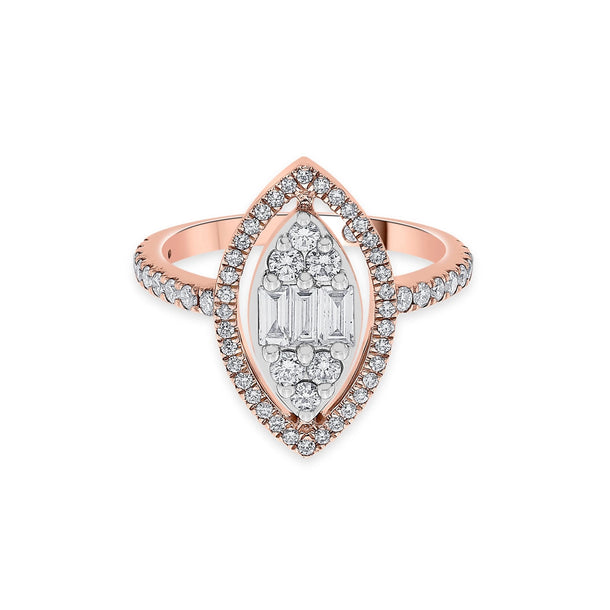 Signature Large Marquise Pave Solitaire Ring - Zen Diamond India