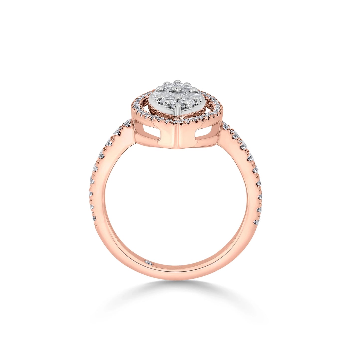 Signature Large Marquise Pave Solitaire Ring - Zen Diamond India