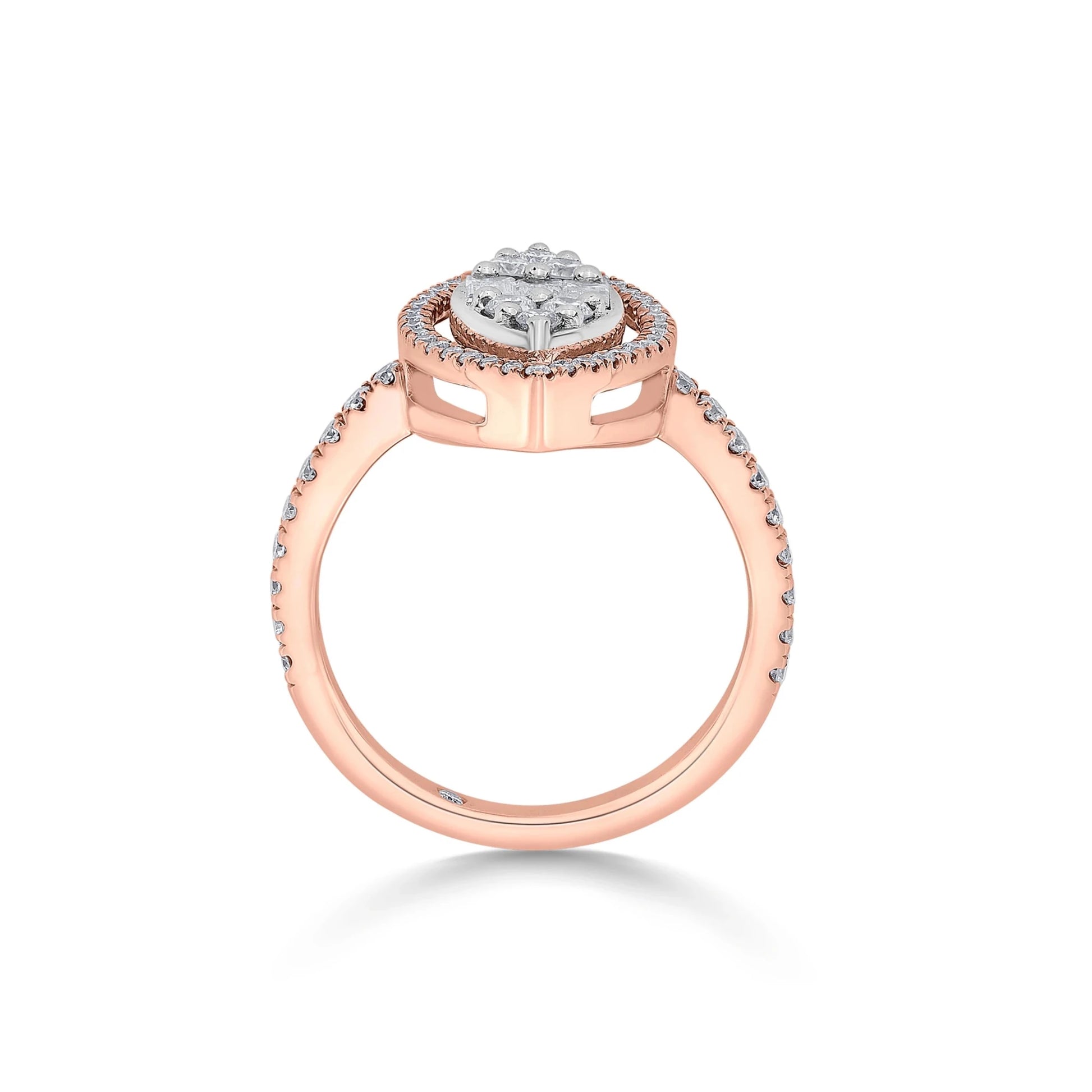 Signature Large Marquise Pave Solitaire Ring - Zen Diamond India