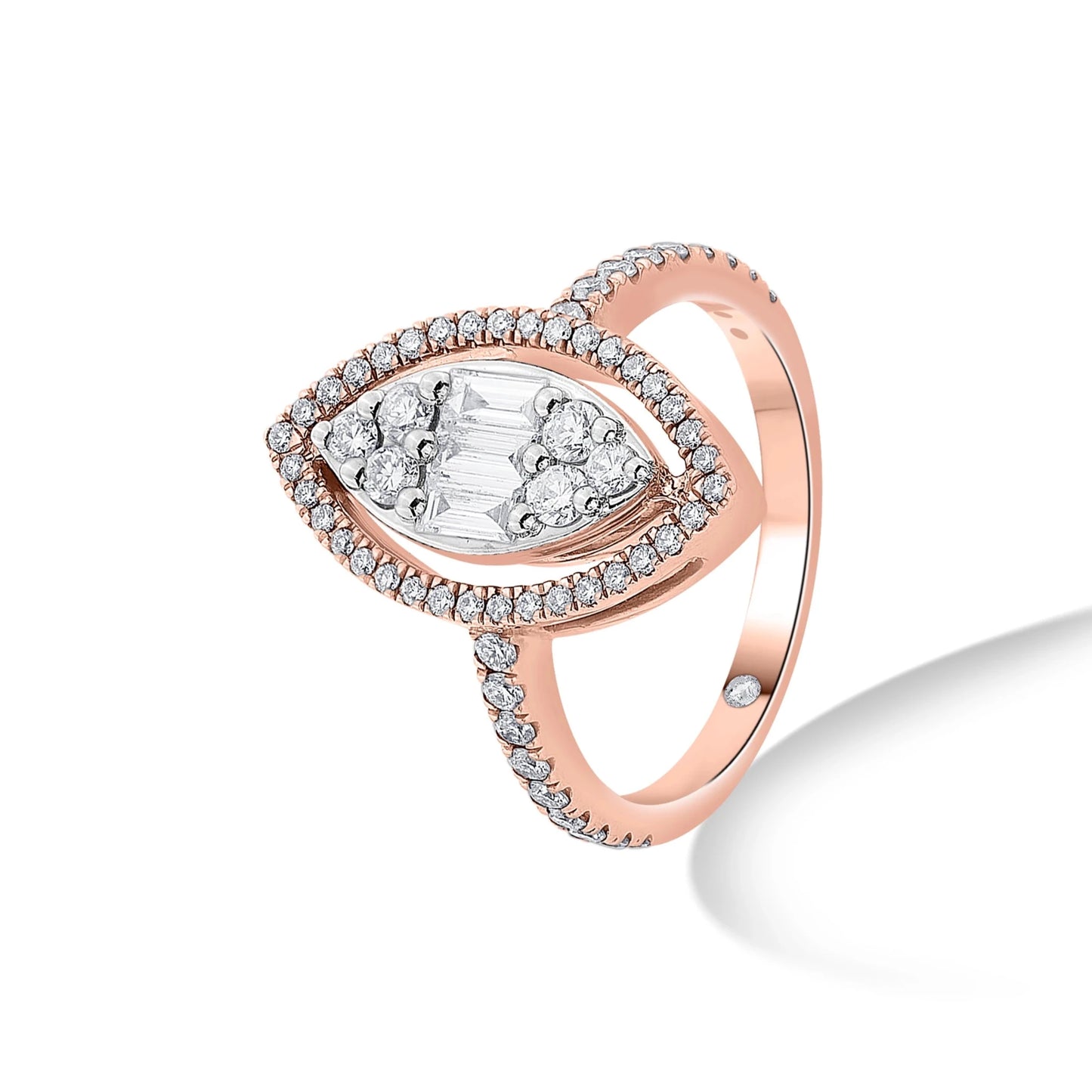 Signature Large Marquise Pave Solitaire Ring - Zen Diamond India