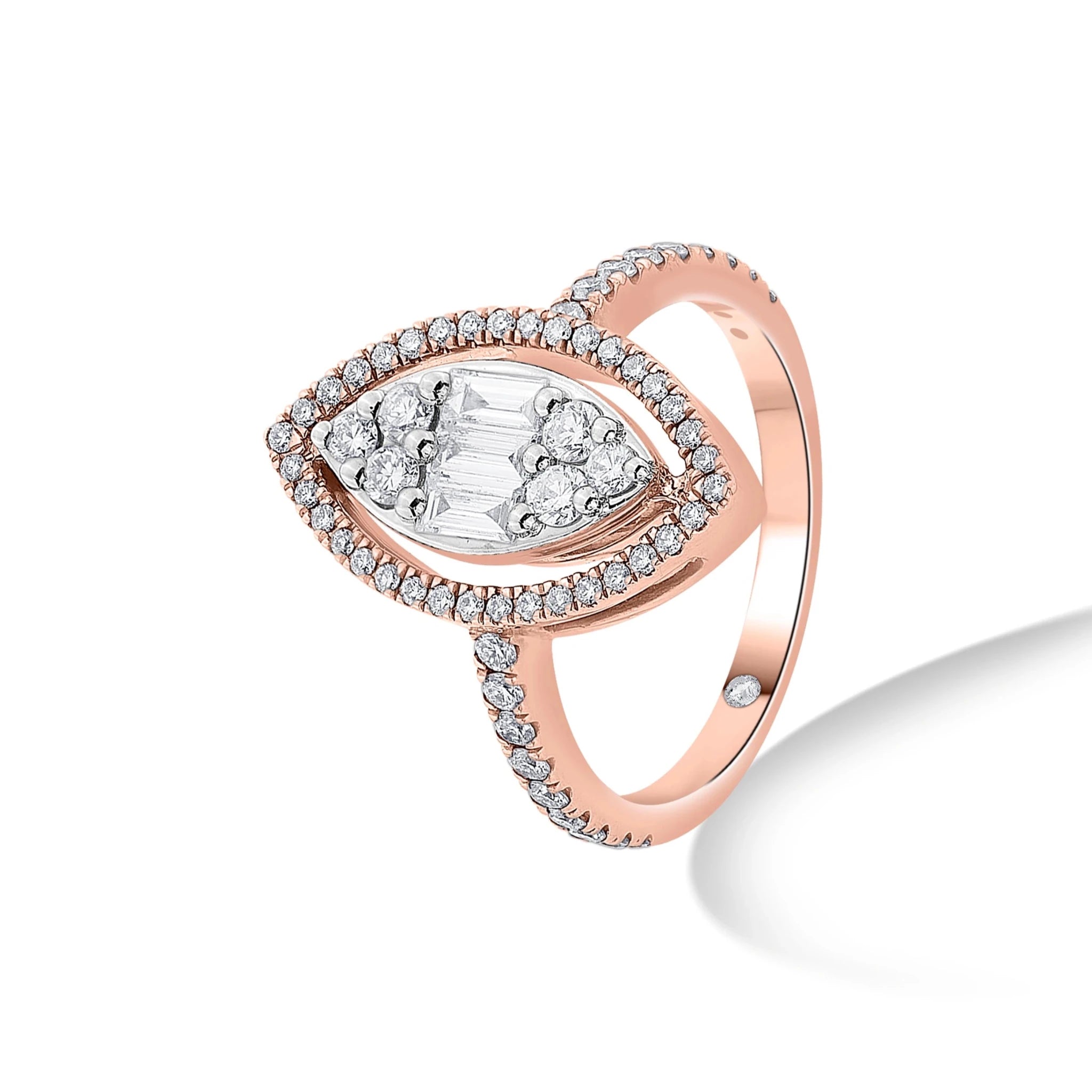 Signature Large Marquise Pave Solitaire Ring - Zen Diamond India