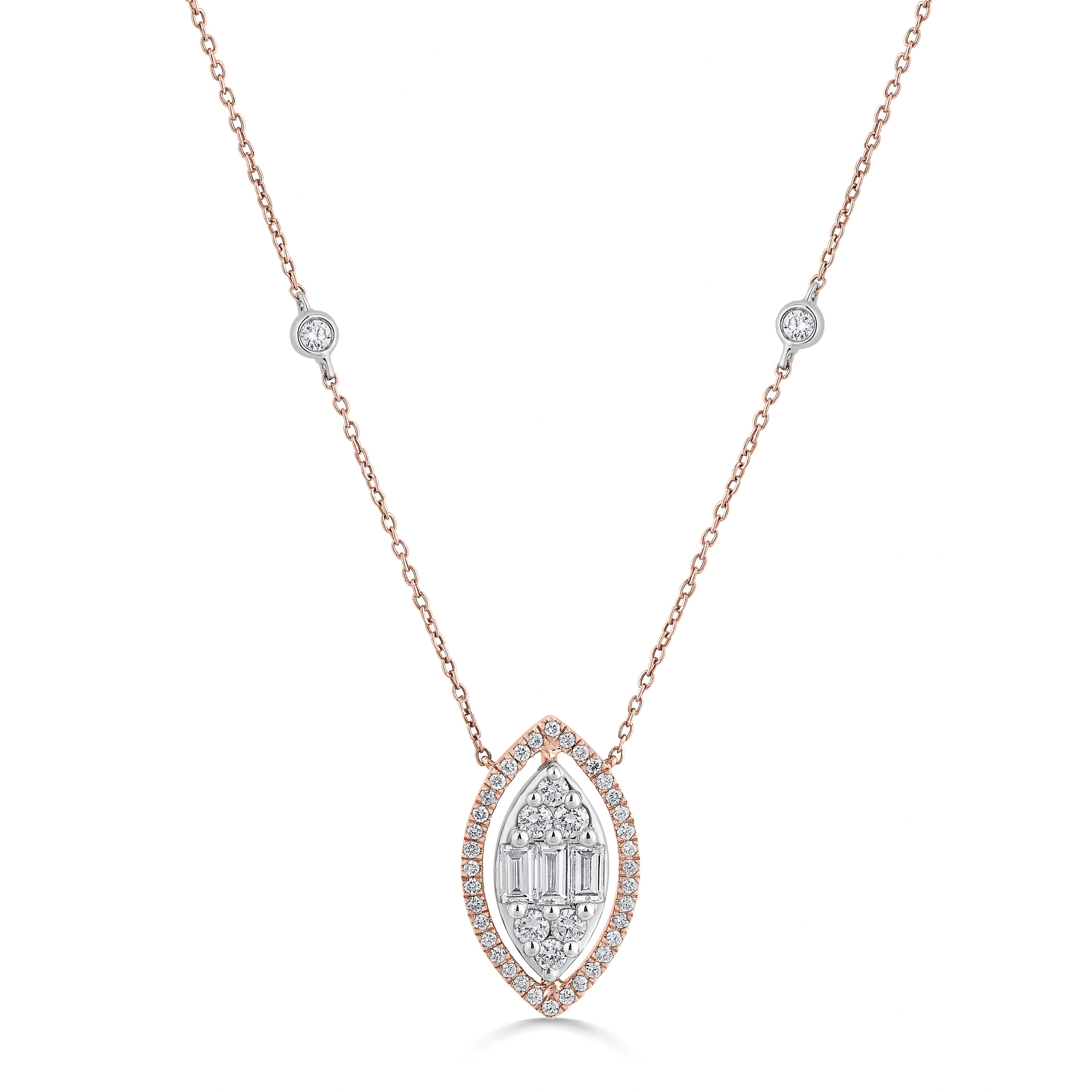 Marquise Mirage Halo Pendant - Zen Diamond India