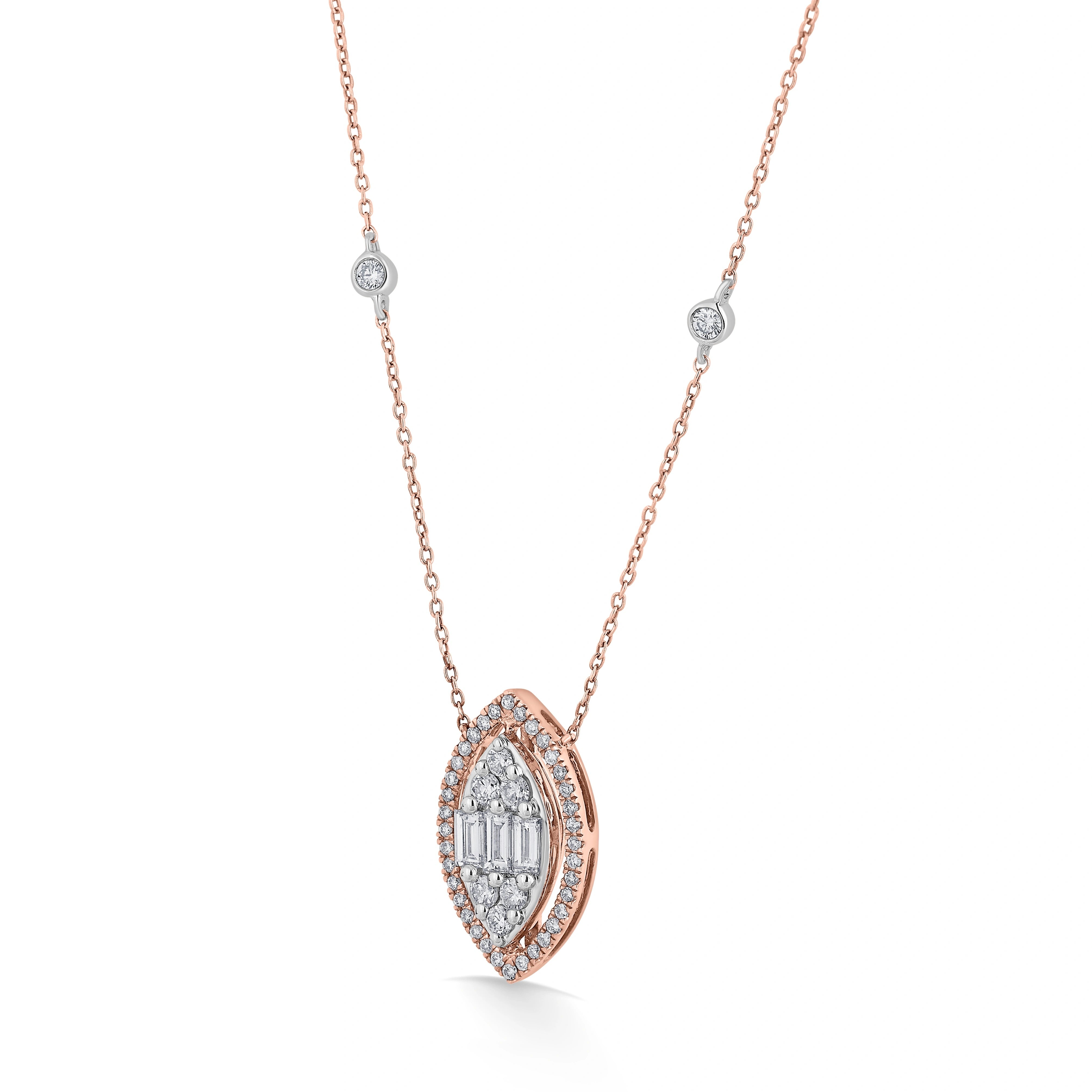 Marquise Mirage Halo Pendant - Zen Diamond India