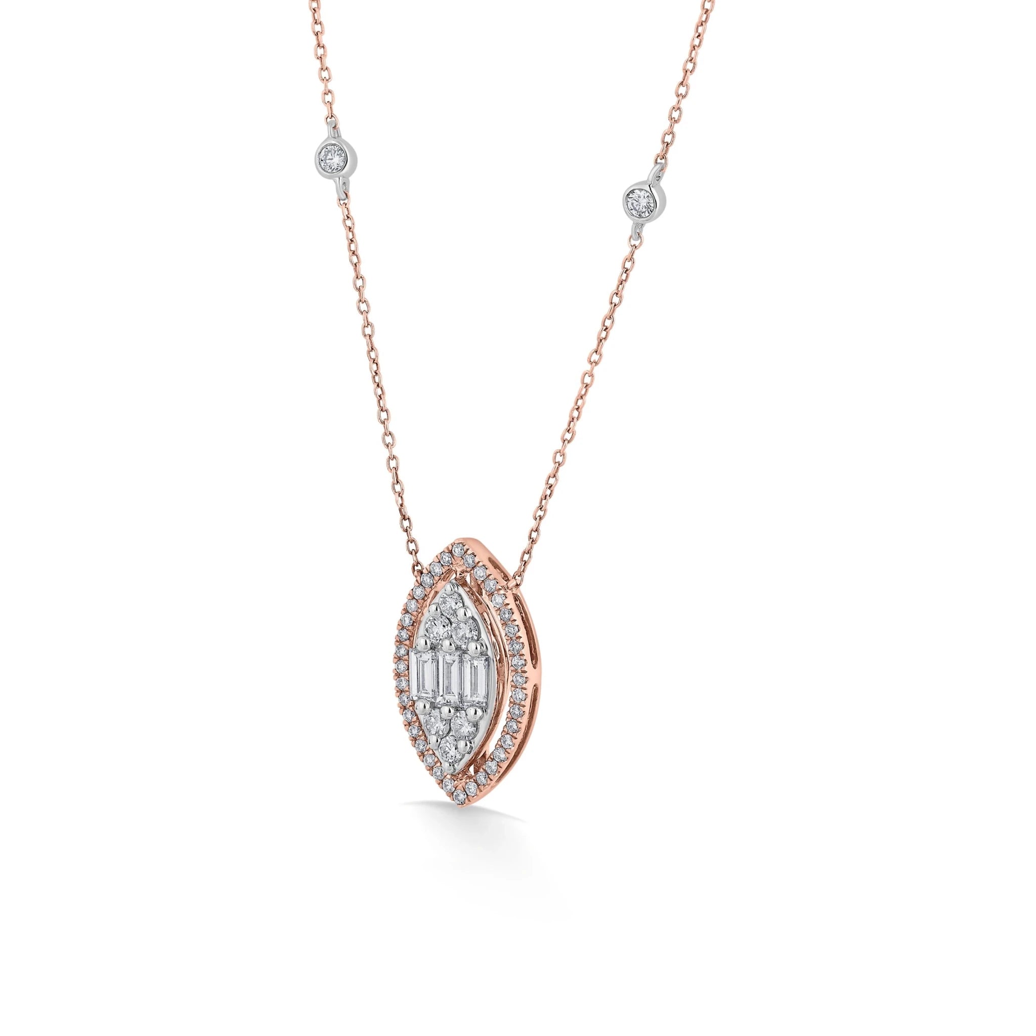 Marquise Mirage Halo Pendant - Zen Diamond India